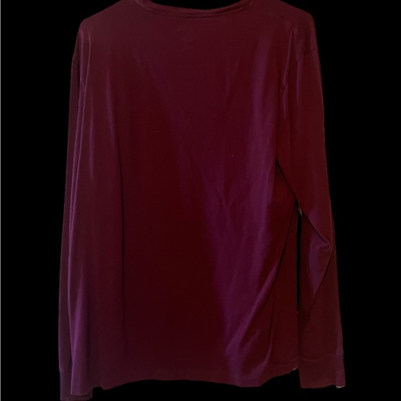 Large Polo Ralp Lauren Maroon Long Sleeve Tee - Picture 2 of 3